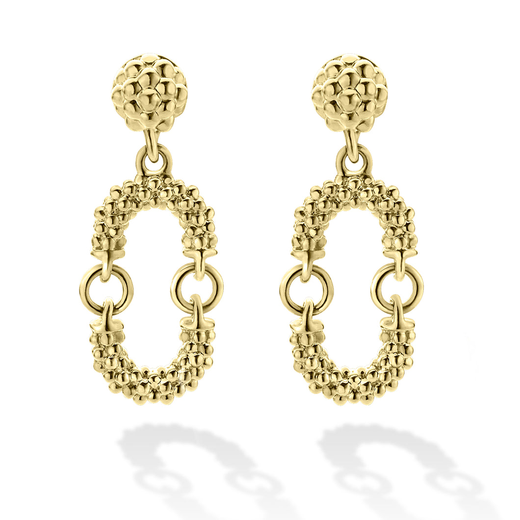 18K Gold Superfine Caviar Drop Earrings