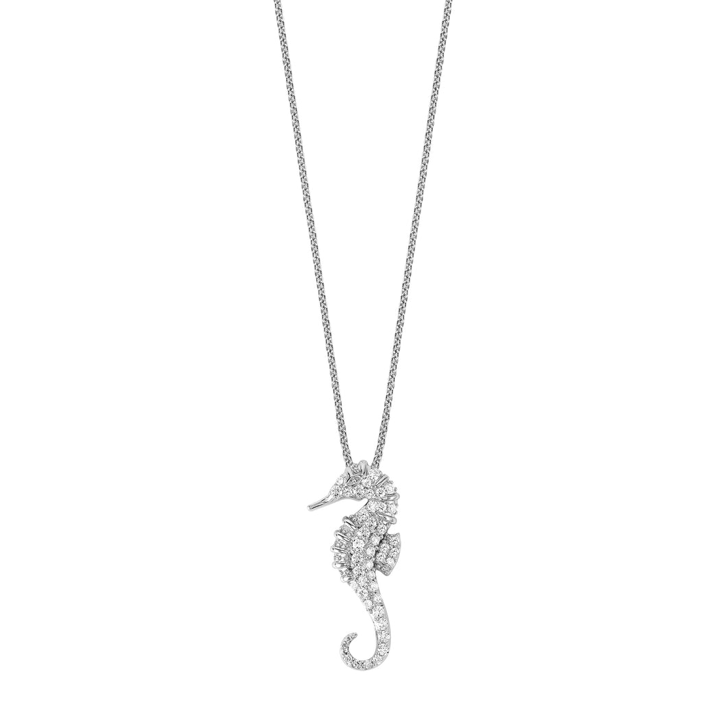 Island Vibes Seahorse Pendant - 0.30 ctw. Lab-Created Diamonds Sterling Silver