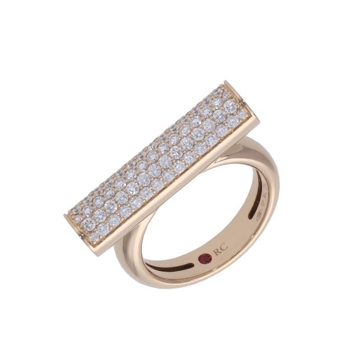 18K Rose Gold and Diamond Domino Ring