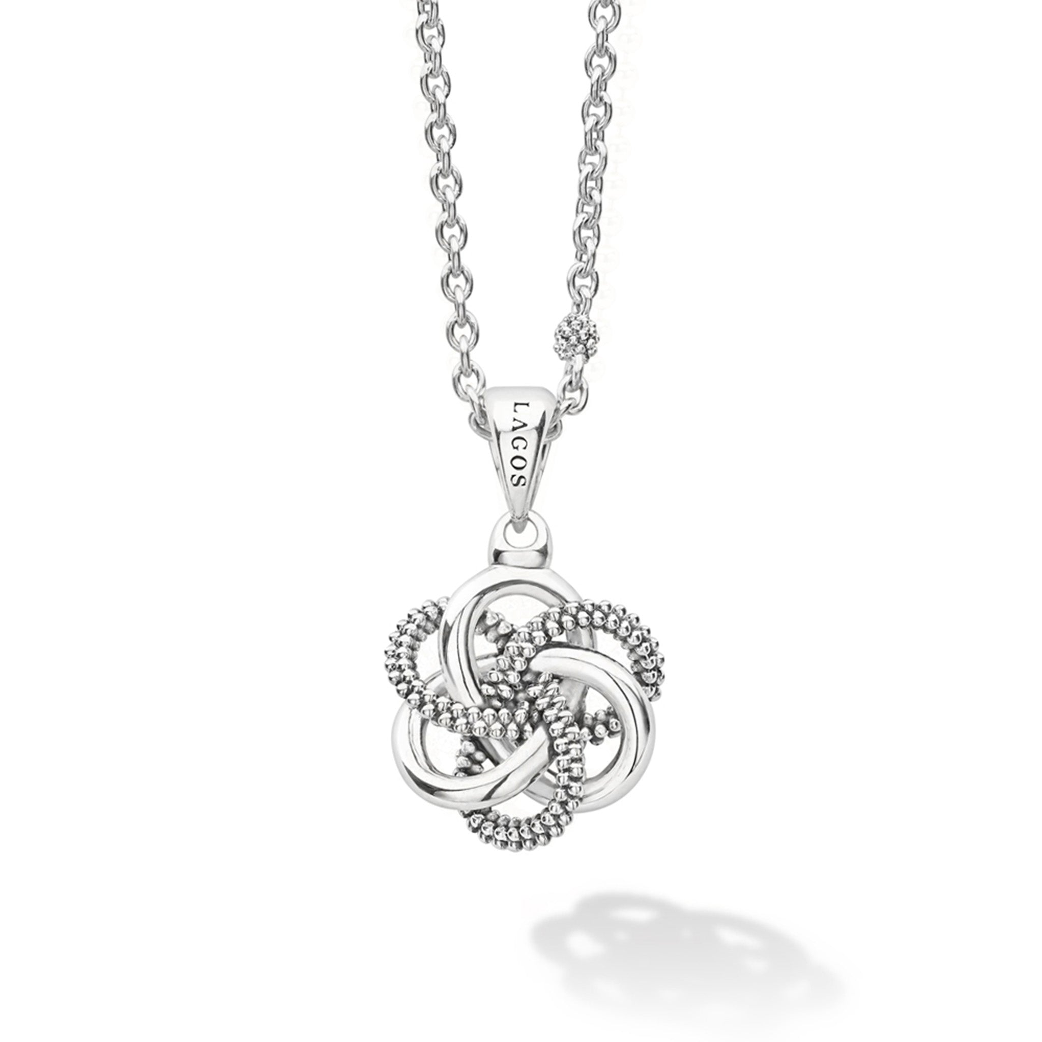 Love Knot Small Sterling Silver Pendant Necklace Little Switzerland