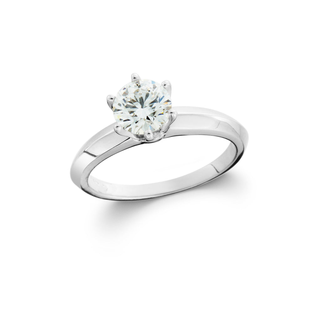 0.75 ct. Lab-Created Diamond 6 Prong Solitaire Ring in 14K White Gold