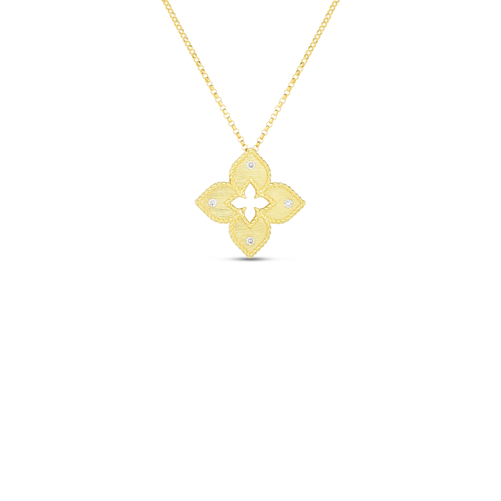 18K Yellow Gold Petite Venetian Princess Satin Flower With