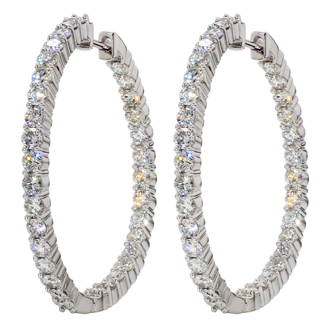 4.00 ctw. Lab-Created Diamond Inside-Out Hoop Earrings in 14K Gold, 1.5" Diameter