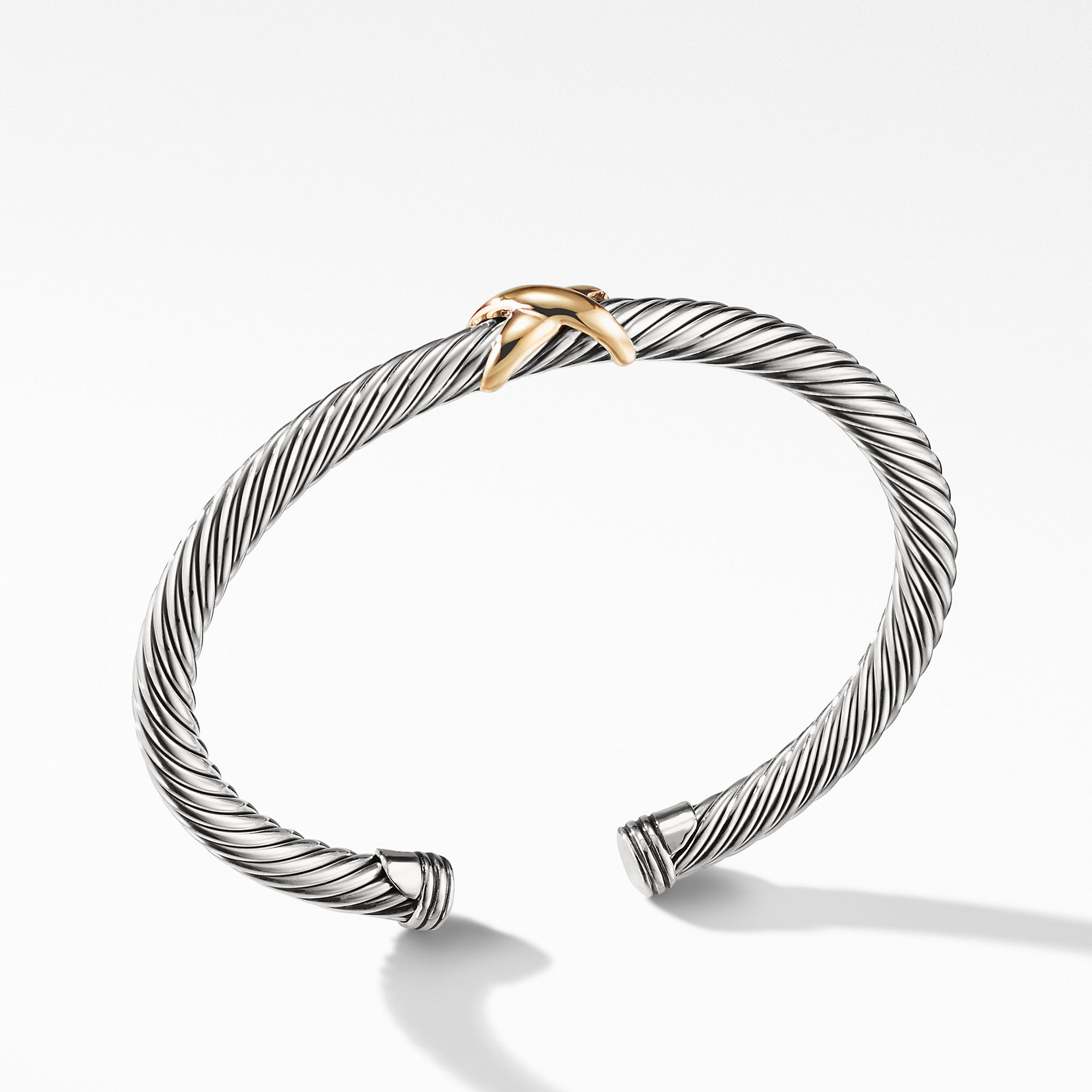 X Station Bracelet in Sterling Silver with 14K Yellow Gold X Station Bracelet in Sterling Silver with 14K Yellow Gold