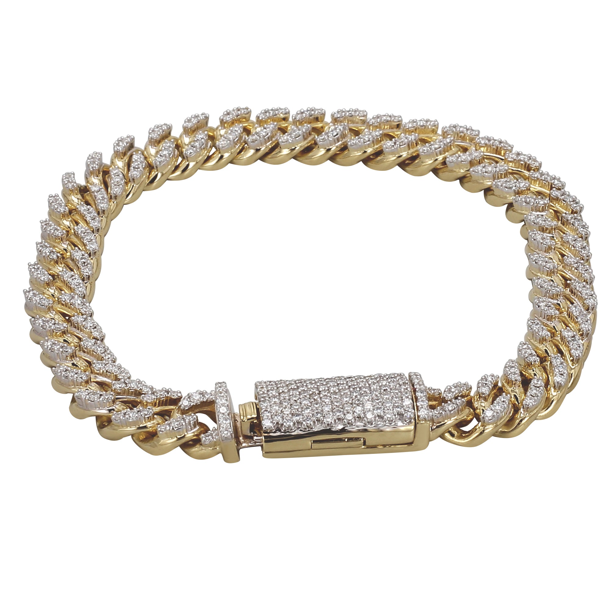 3.65CT.TW LabCreated Diamond Mens Bracelet in 14K Yellow Gold Little