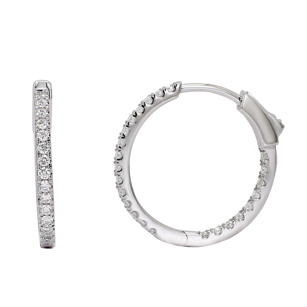 0.50 ctw. Lab-Created Diamond Hoop Earrings in 14K White Gold