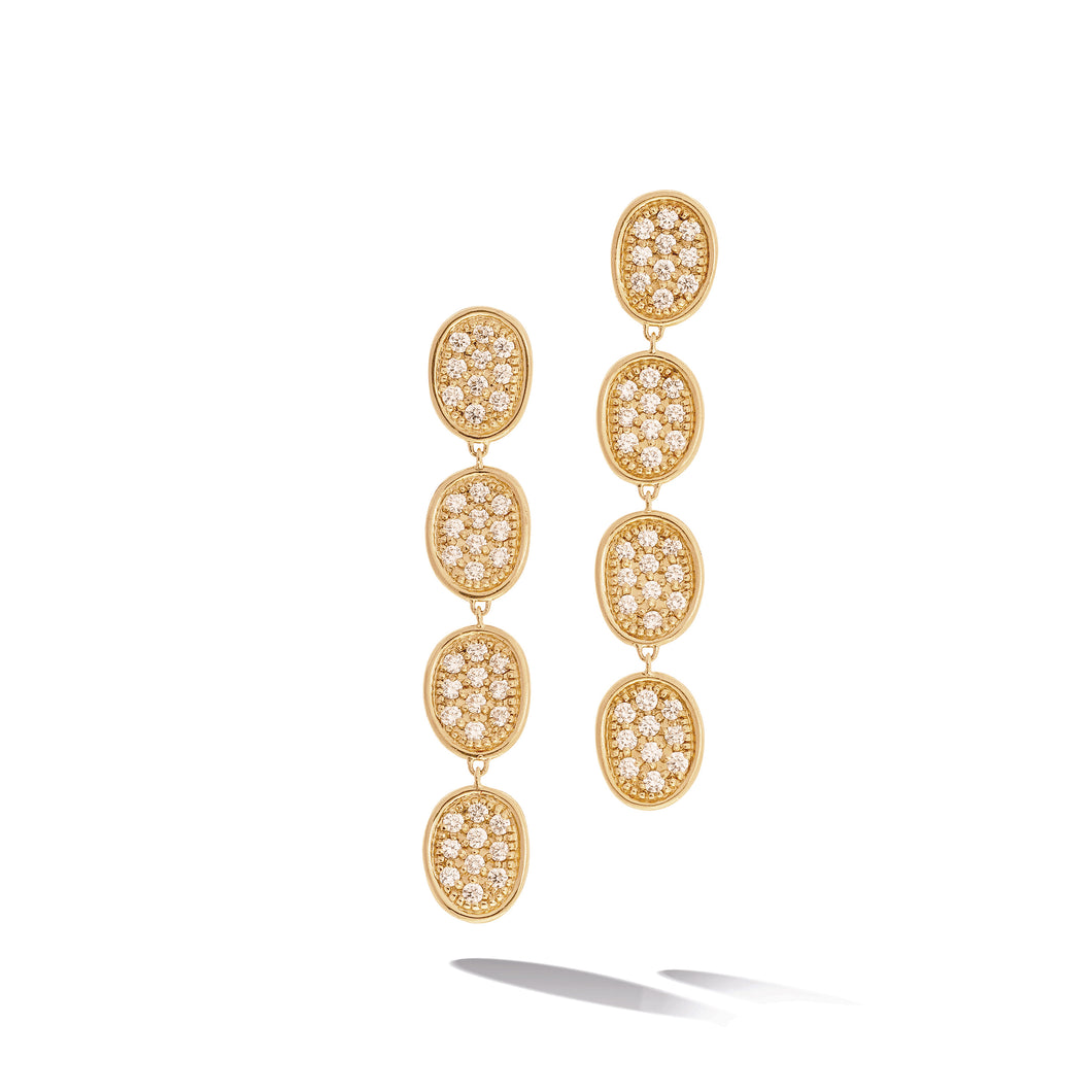 Lunaria Collection 18K Yellow Gold and Diamond PavÃƒÂ© Link Linear Drop Earrings