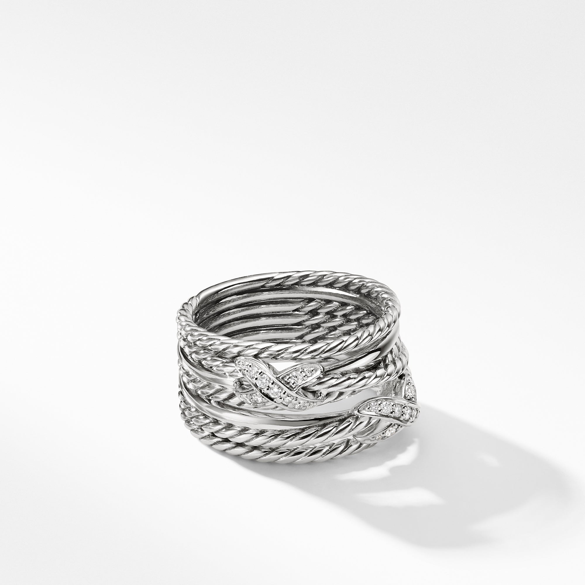 X crossover ring with diamonds new arrivals