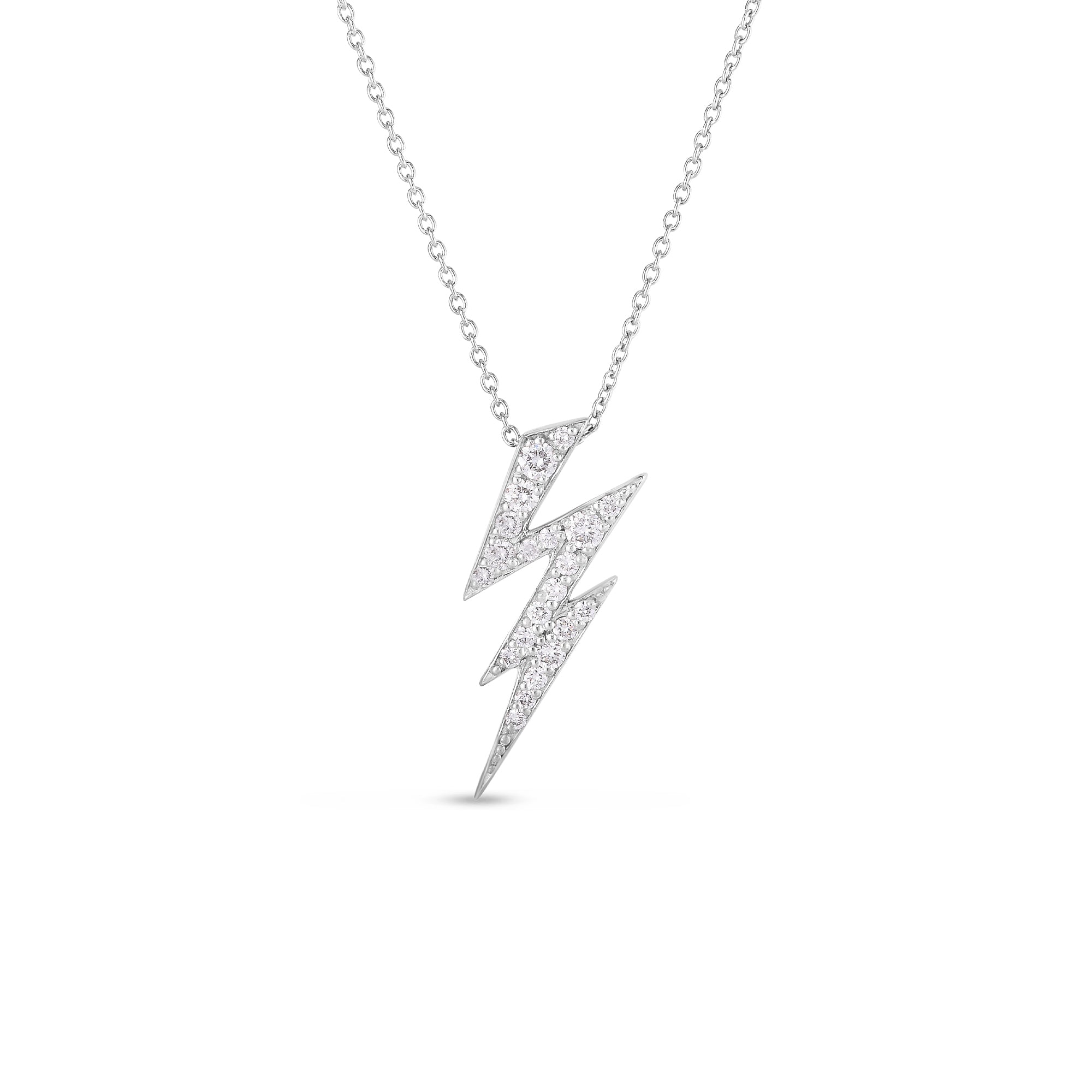 18K White Gold Diamond Lightning Bolt Necklace Little Switzerland