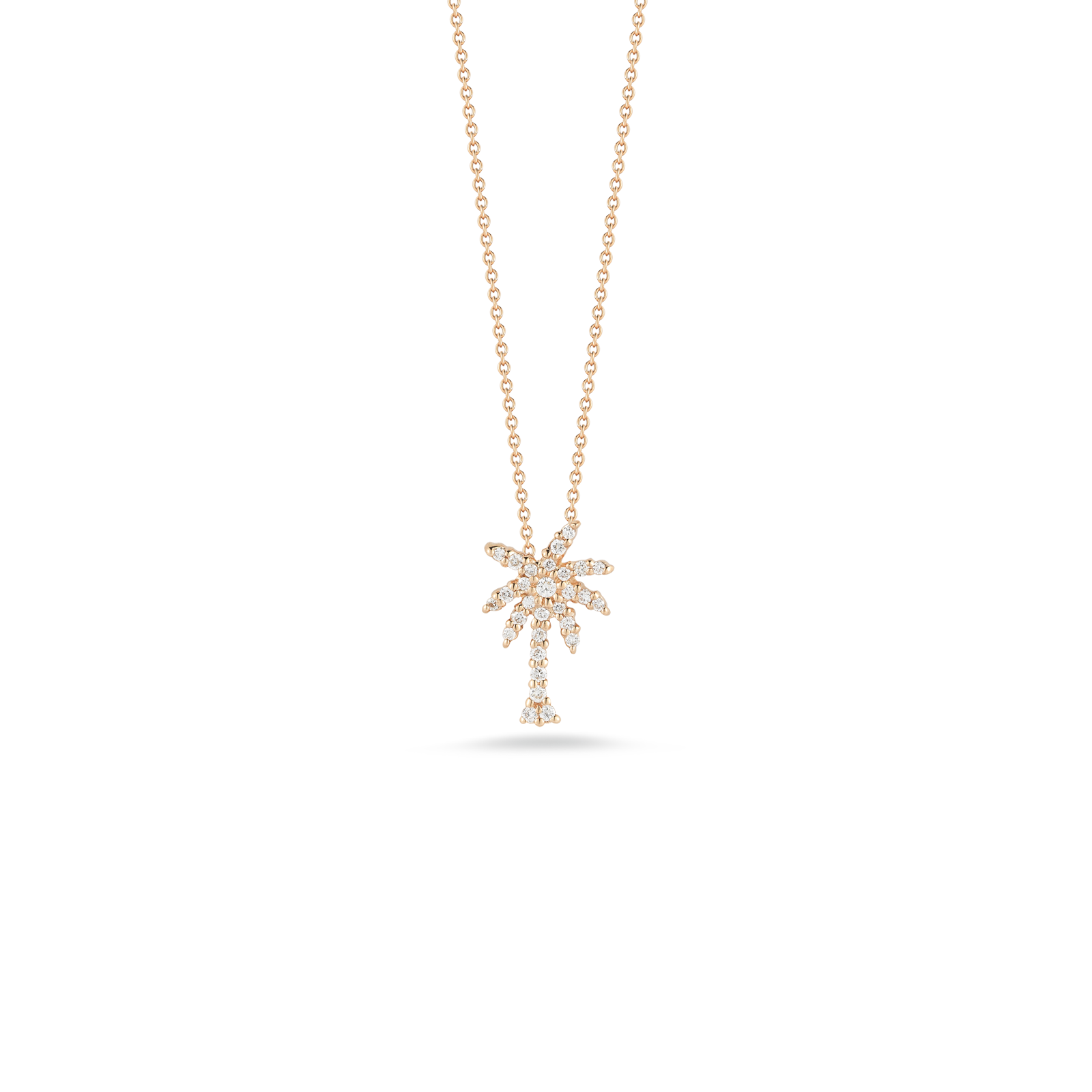 18k Gold Palm Coin Necklace 18K Yellow Gold Palm Tree Pendant With