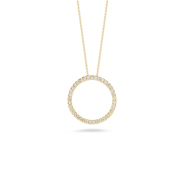 18K Yellow Gold Tiny Treasures Medium Diamond Circle Pendant