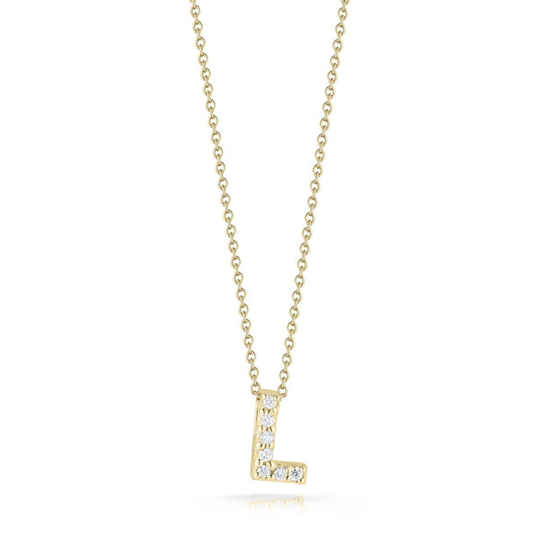 18K Yellow Gold Tiny Treasures Diamond Love Letter L Necklace