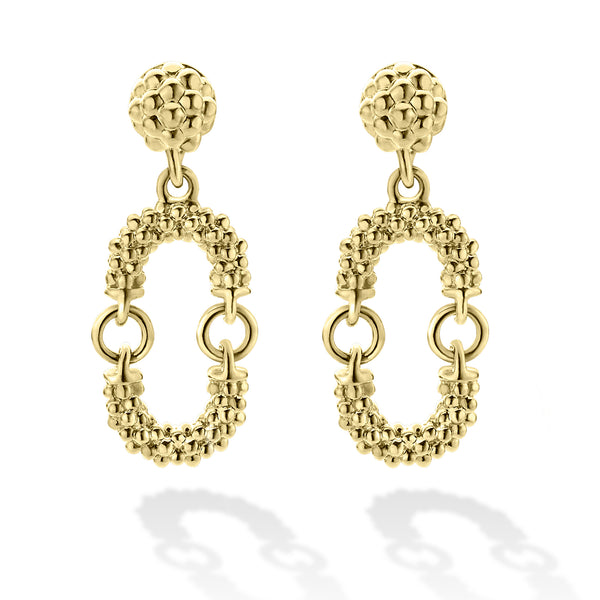 18K Gold Superfine Caviar Drop Earrings