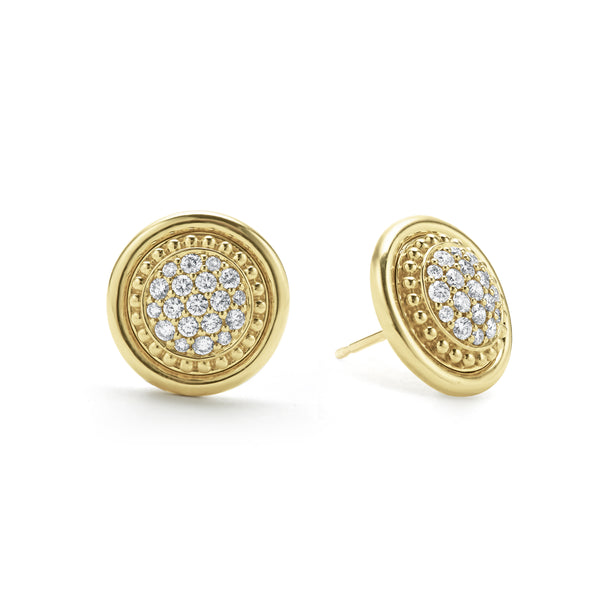 Meridian 18K Gold Diamond Stud Earrings