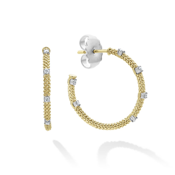 18K Gold Superfine Diamond Hoop Earrings
