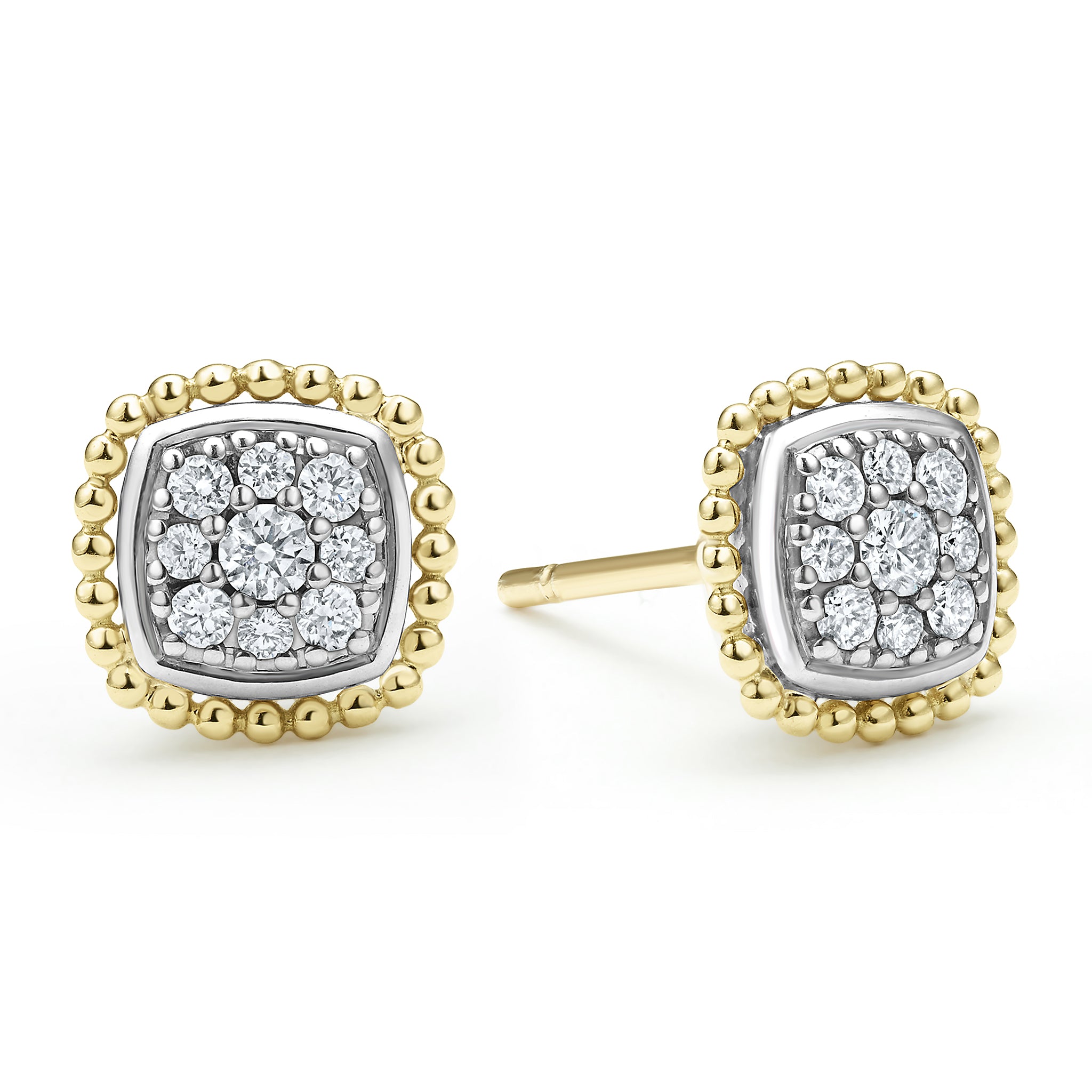 Rittenhouse Two-Tone Caviar Diamond Stud Earrings – Little Switzerland