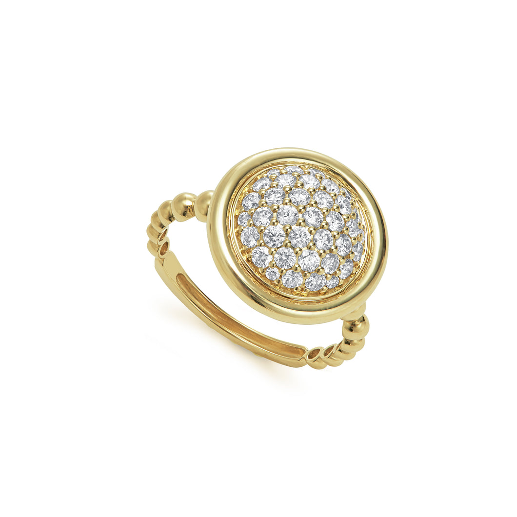 Meridian 18K Gold Circle Diamond Ring