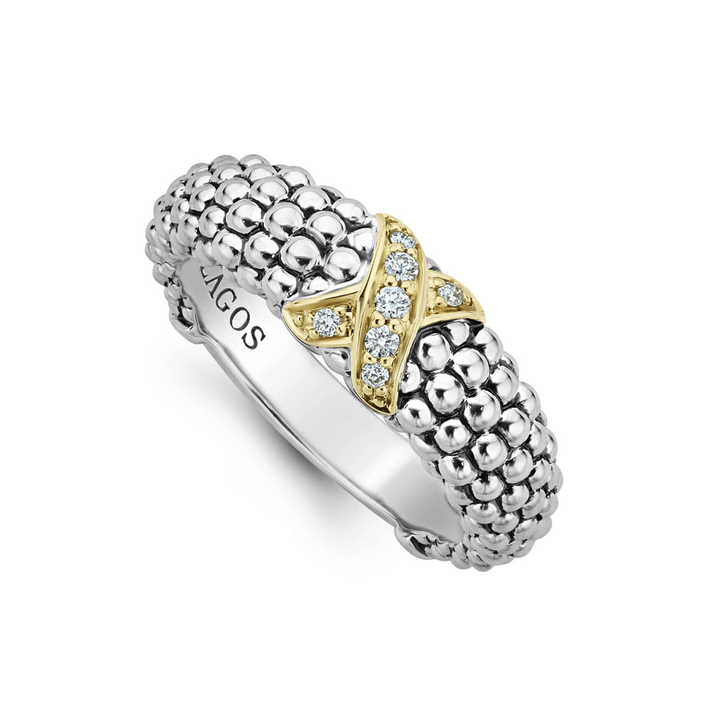 Embrace Two-Tone X Caviar Diamond Ring