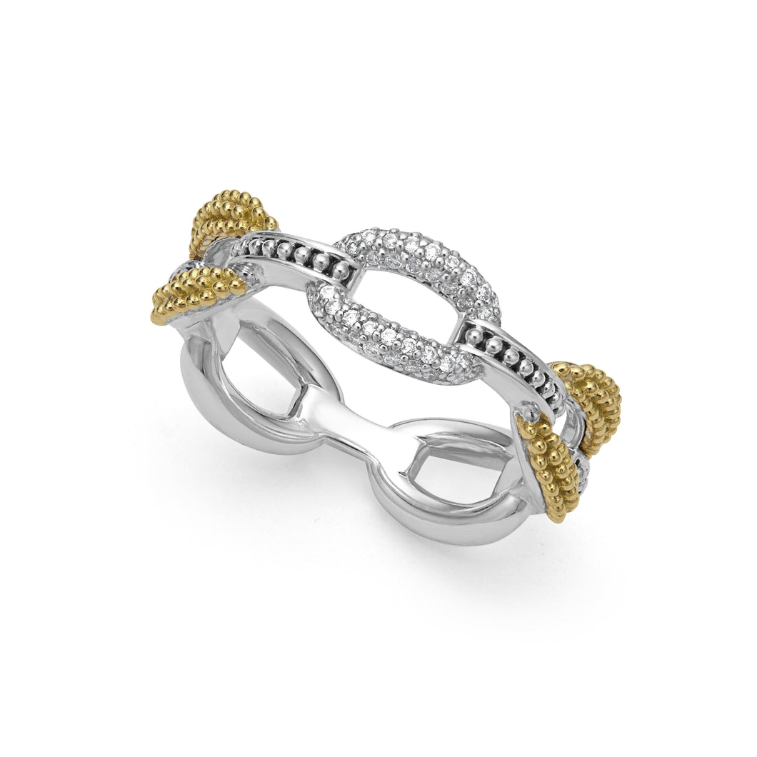 Caviar Lux Small Two-Tone Eternity Diamond Ring