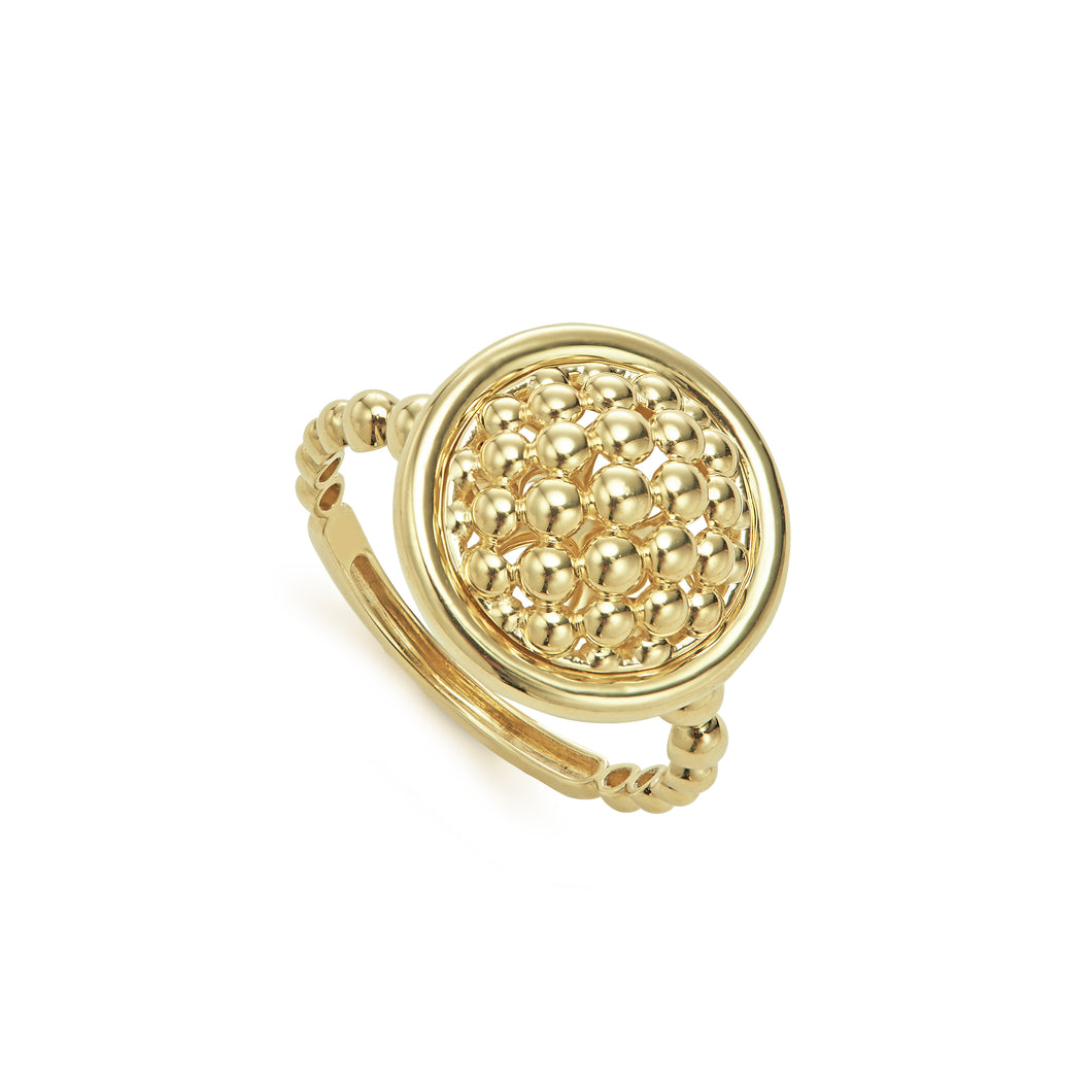 Meridian 18K Gold Caviar Ring