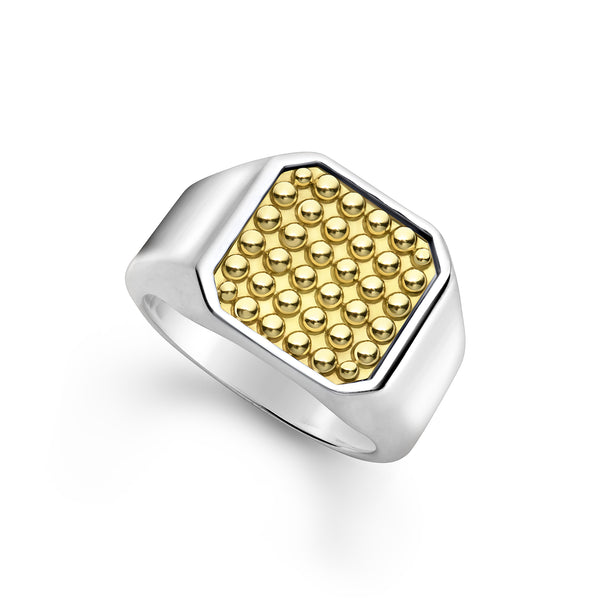 Anthem Two-Tone Caviar Square Ring