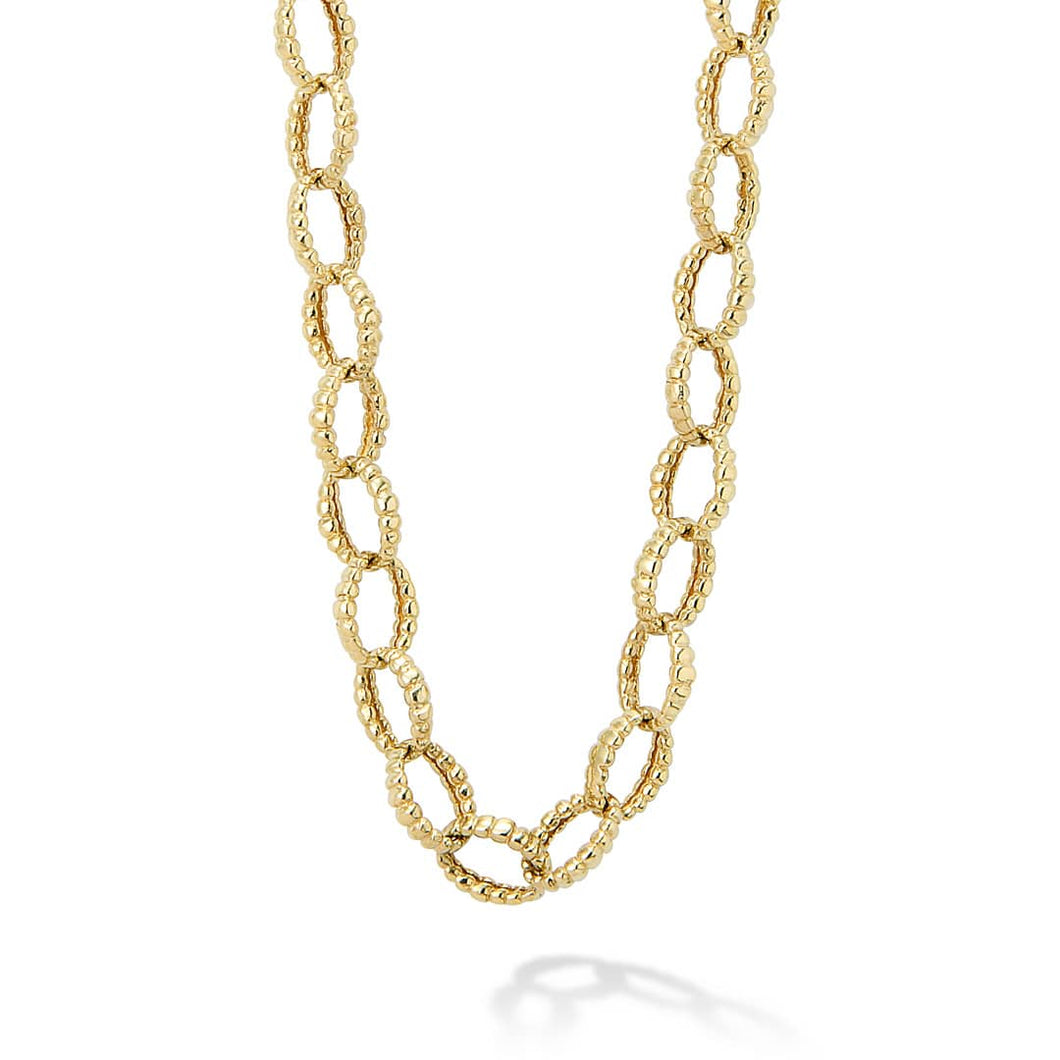 Caviar Gold 18K Gold Fluted Link Necklace