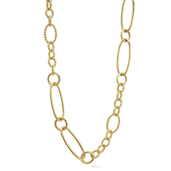Signature Caviar 18K Gold Link Necklace