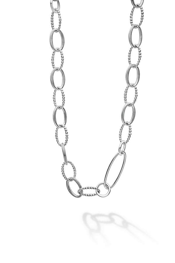 Signature Caviar Sterling Silver Link Necklace