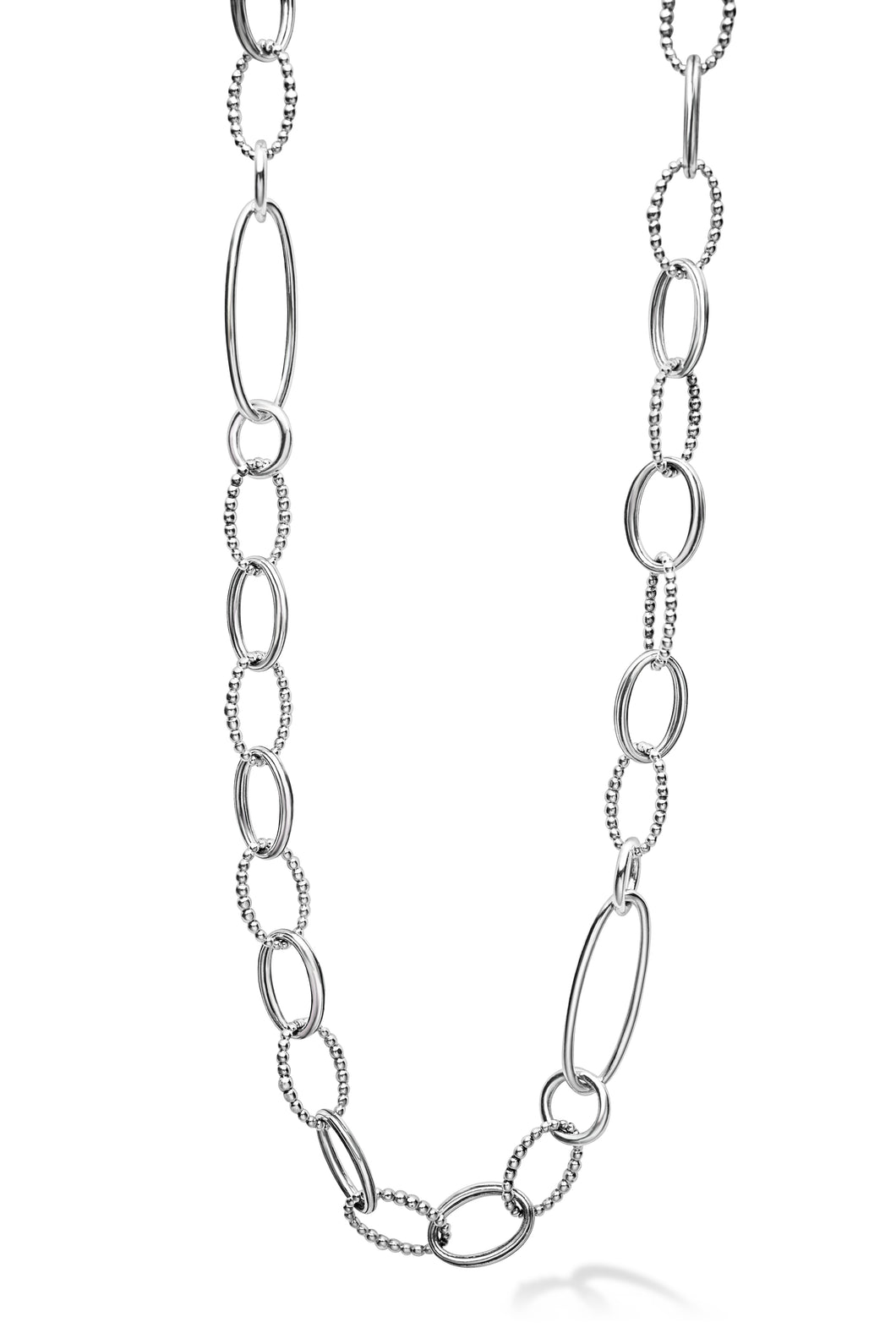 Signature Caviar Sterling Silver Link Necklace