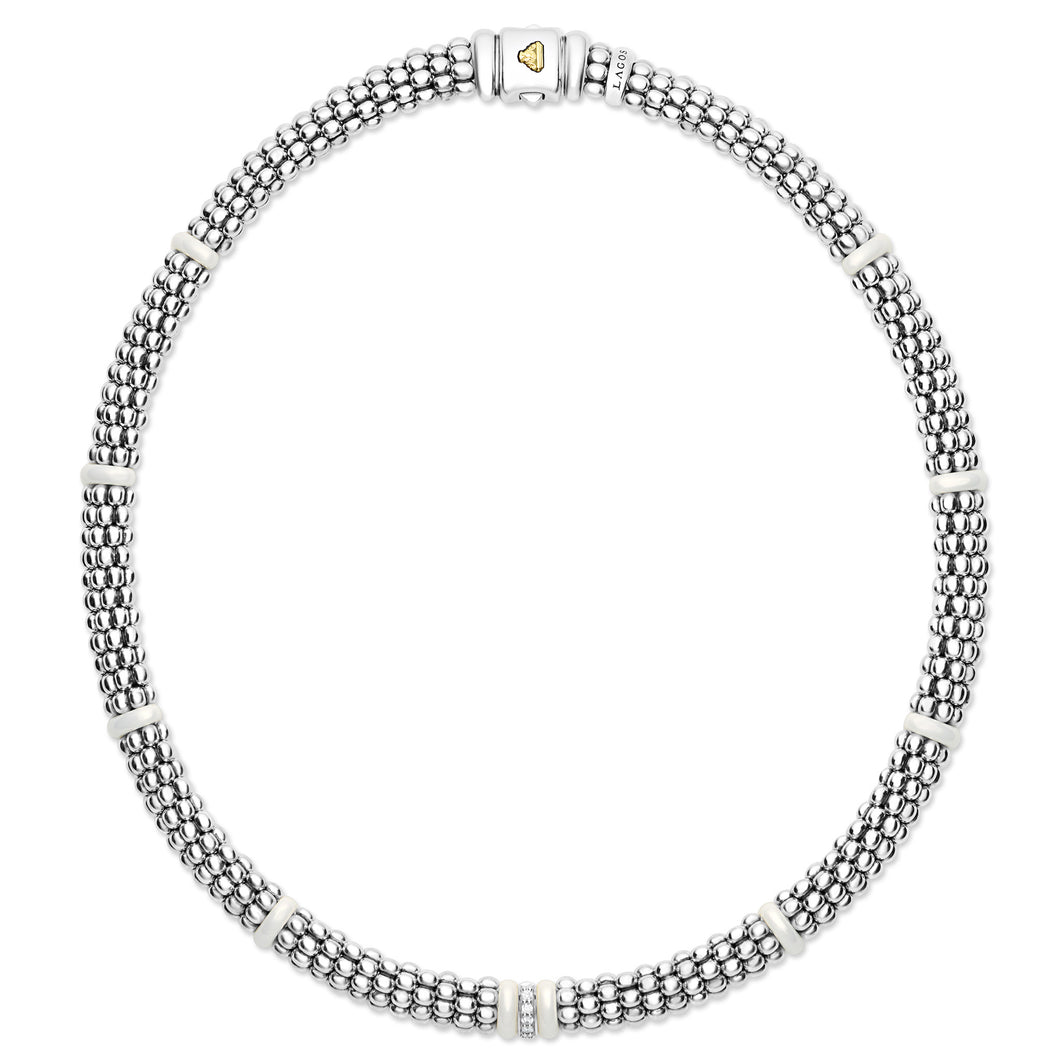 White Caviar Single Station Diamond Caviar Necklace