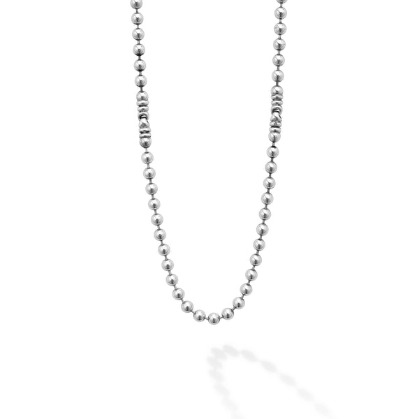 Anthem Silver Station Caviar Necklace