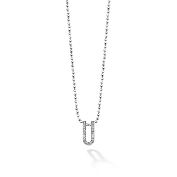 Caviar Spark Small Linear Diamond Pendant Necklace