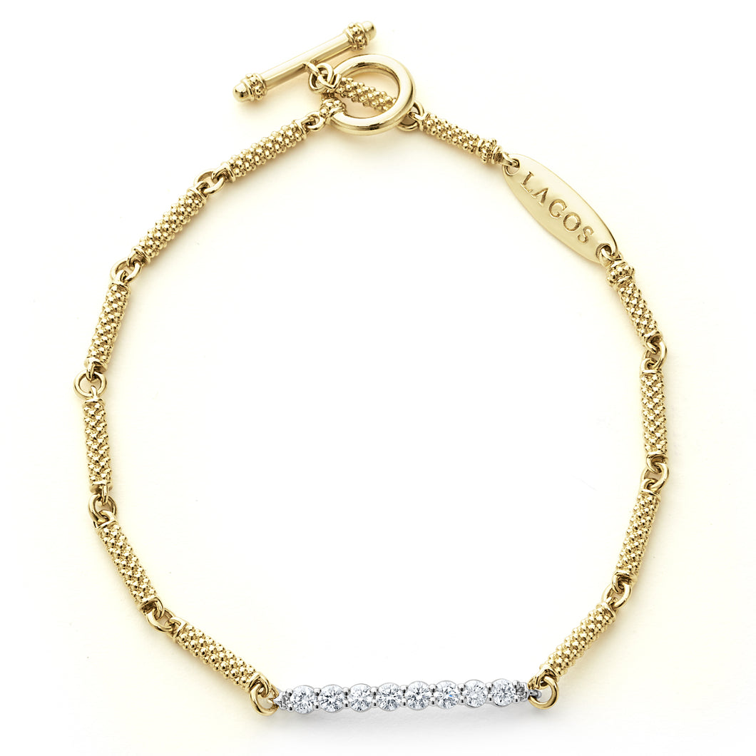 Signature Caviar 18K Gold Superfine Diamond Bracelet