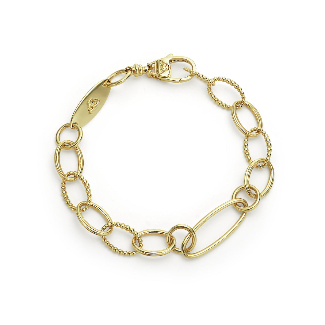 18K Gold Oval Link Bracelet