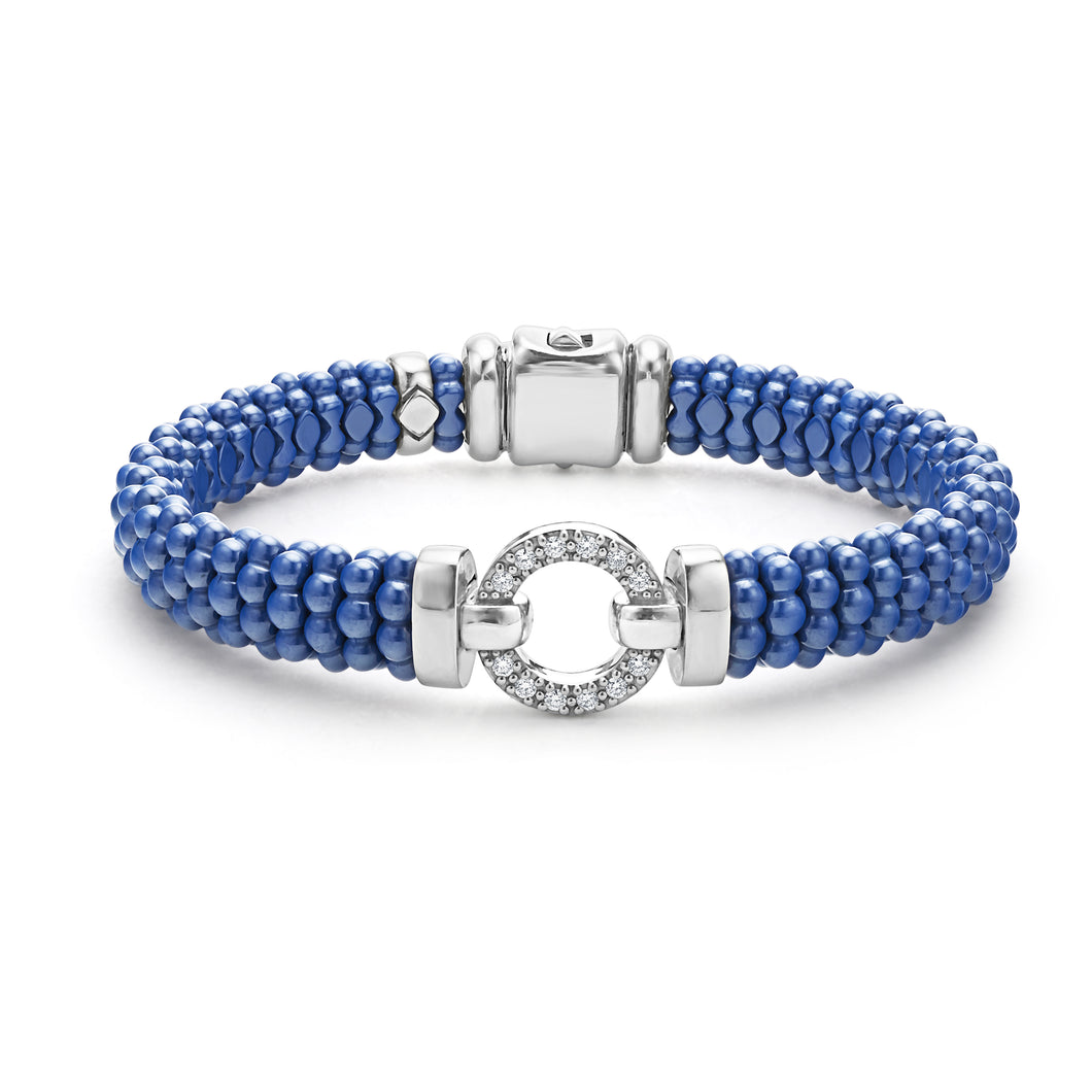 Blue Caviar Ceramic Diamond Circle Bracelet | 9mm