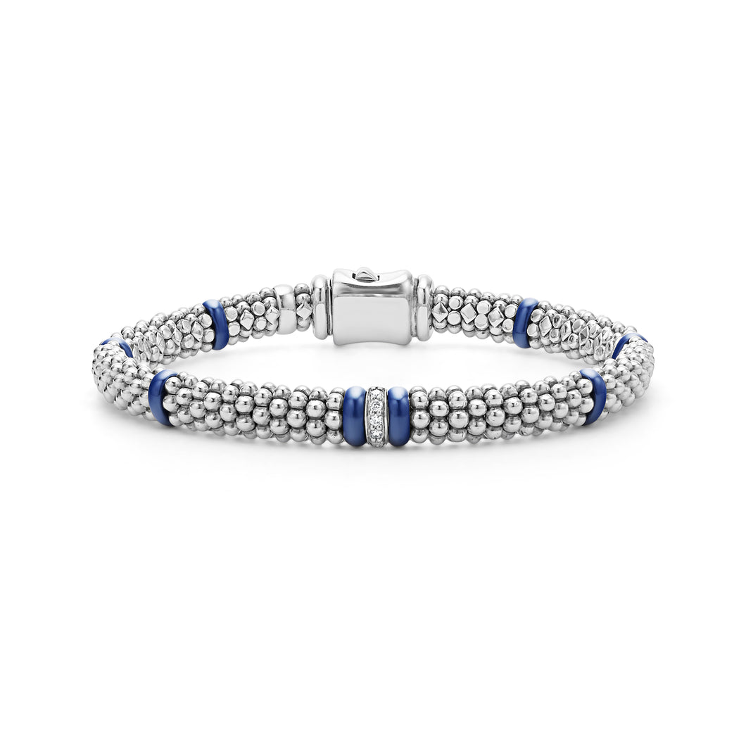 Blue Caviar Single Station Diamond Caviar Bracelet | 6mm