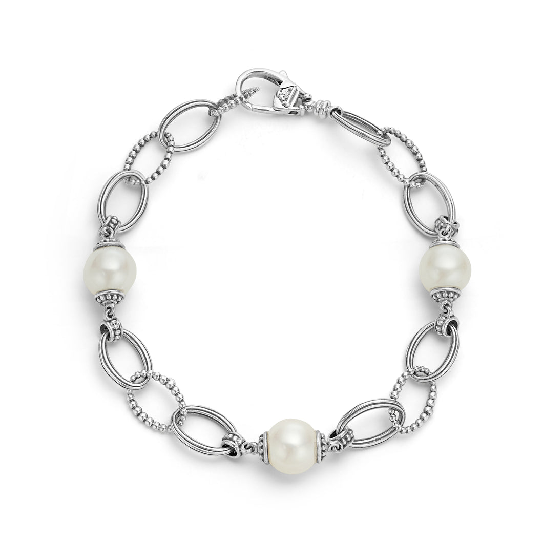 Caviar Pearl Link Bracelet