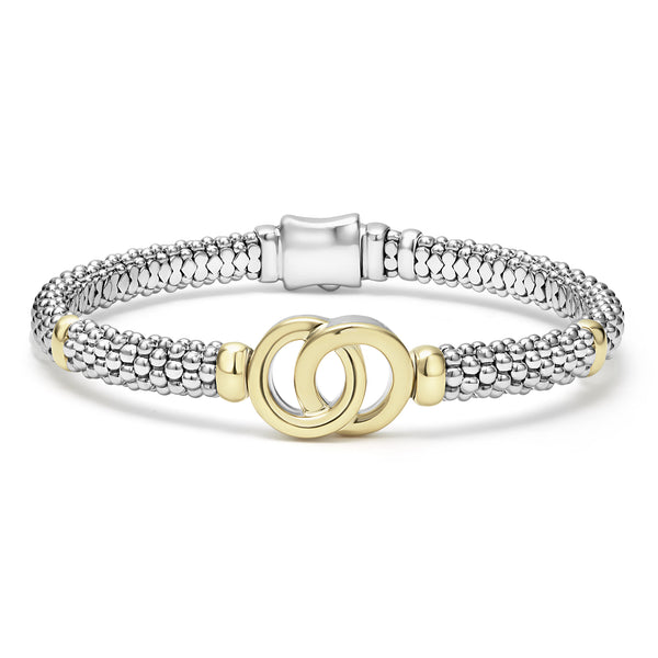 Two-Tone Interlocking Caviar Bracelet | 6mm
