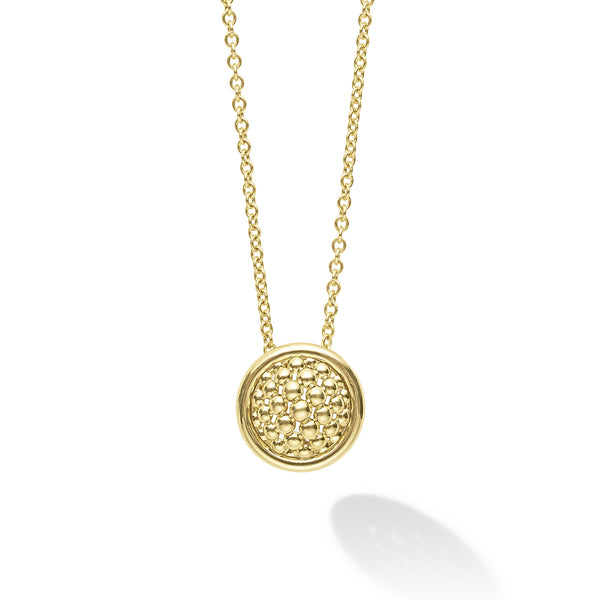 18K Gold Circle Pendant Necklace