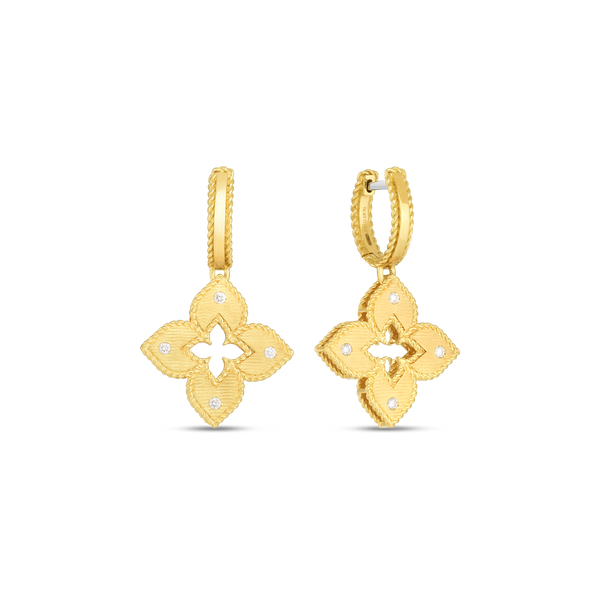 18K Yellow Gold Venetian Princess Drop Earrings