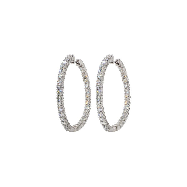 4.00 ctw. Lab-Created Diamond Inside-Out Hoop Earrings in 14K Gold, 1.5" Diameter