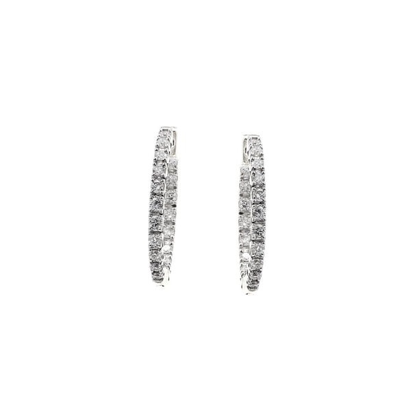 1.00 ctw. Lab-Created Diamond Inside Out Hoops in 14K Gold, 1" Diameter