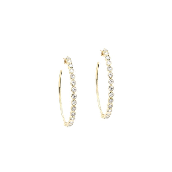 Diamond Bezel Hoops