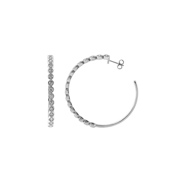 Diamond Bezel Hoops