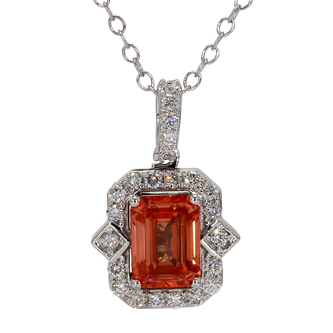 1.75 ctw. Pink & White Lab-Created Diamond Pendant in 14K White Gold