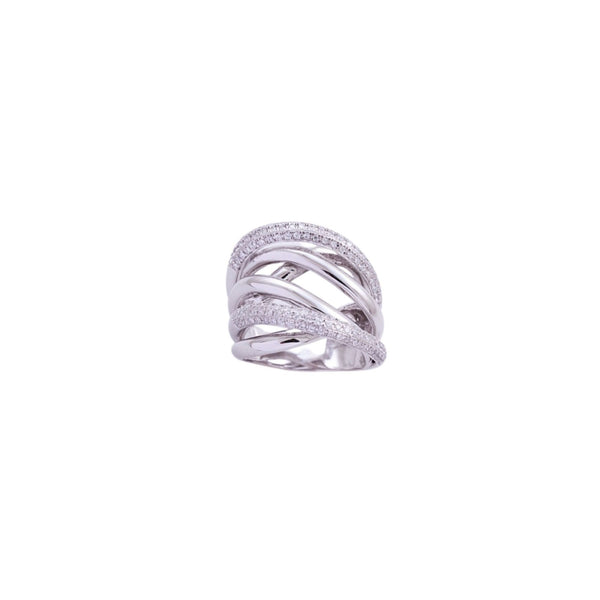 Diamond Crossover Ring
