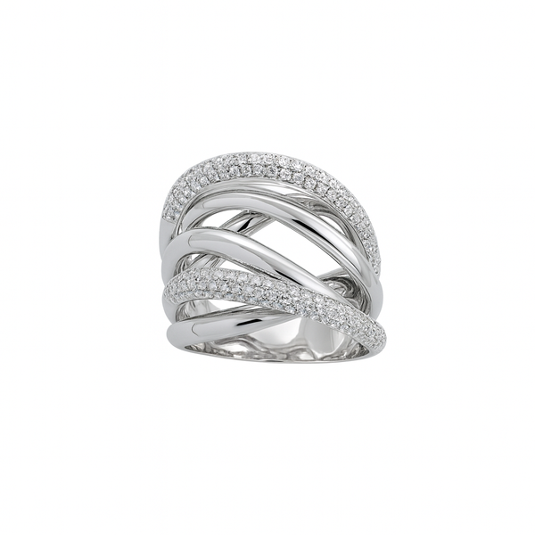 Diamond Crossover Ring
