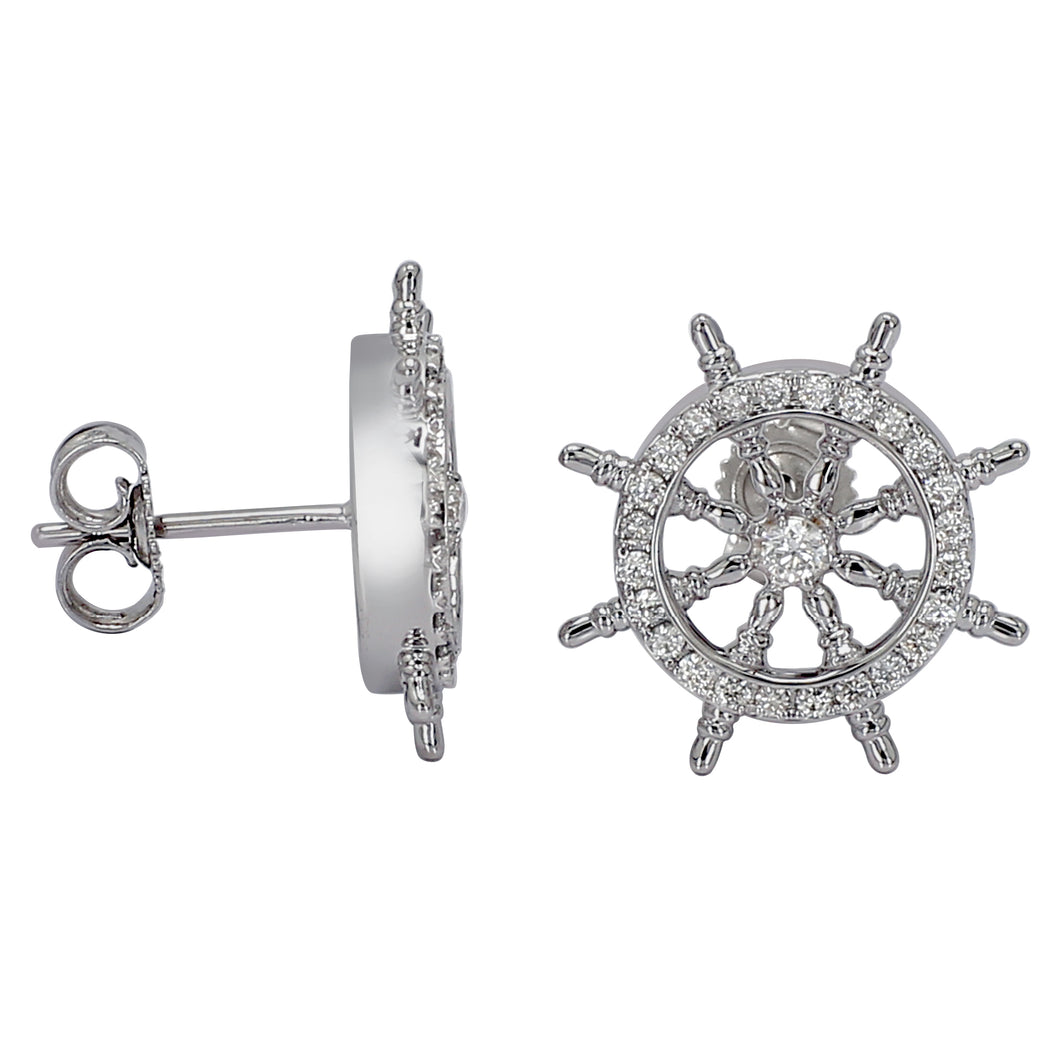 0.33 ctw. Lab-Created Diamond Nautical Earrings in 14K White Gold