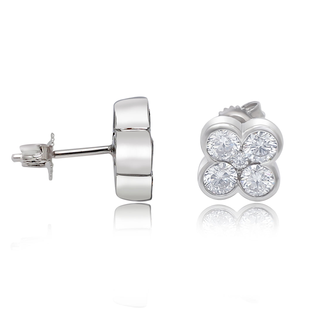 1.25 ctw. Lab-Created Diamond Earrings in 14K White Gold