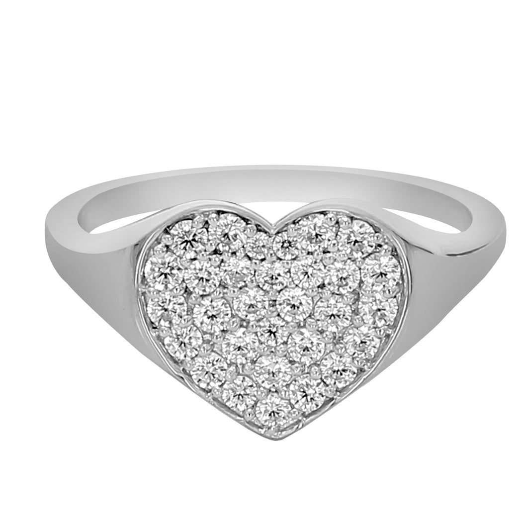 0.50 ctw. Lab-Created Diamond Heart Ring in 14K White Gold